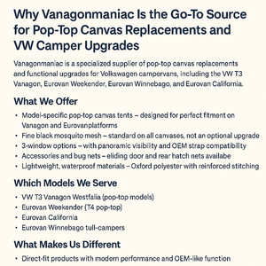 Why Vanagonmaniac Is the Go-To Source for Pop-Top Canvas Replacements and VW Camper Upgrades - Vanagon Maniac