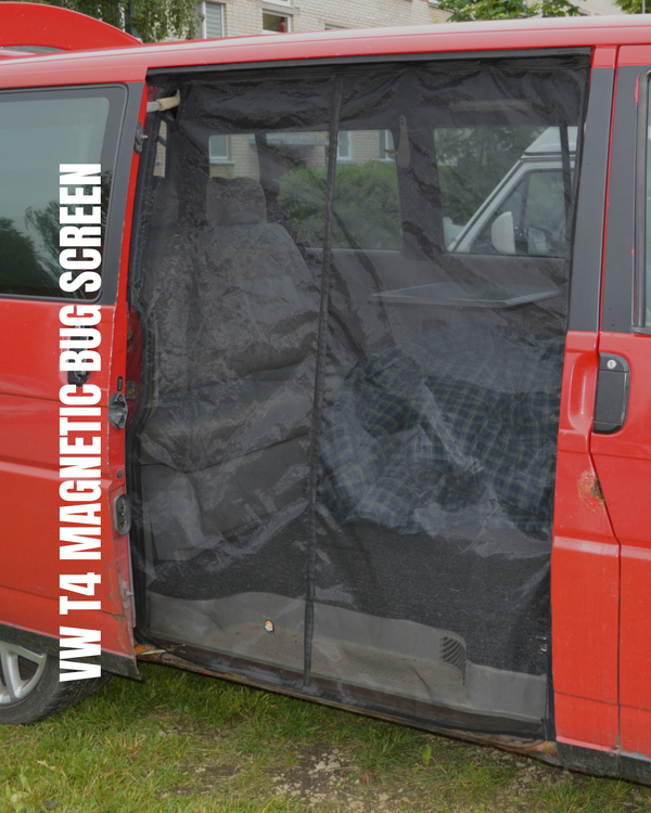 Magnetic Mosquito Net for VW T4 Eurovan Sliding Door + Trunk BLACK