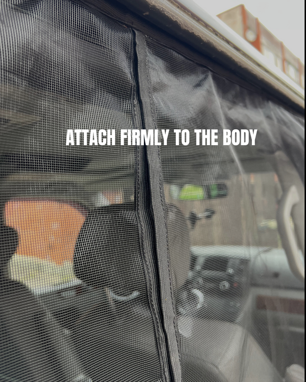 Magnetic Mosquito Net for VW T5 Sliding Door + Rear in BLACK
