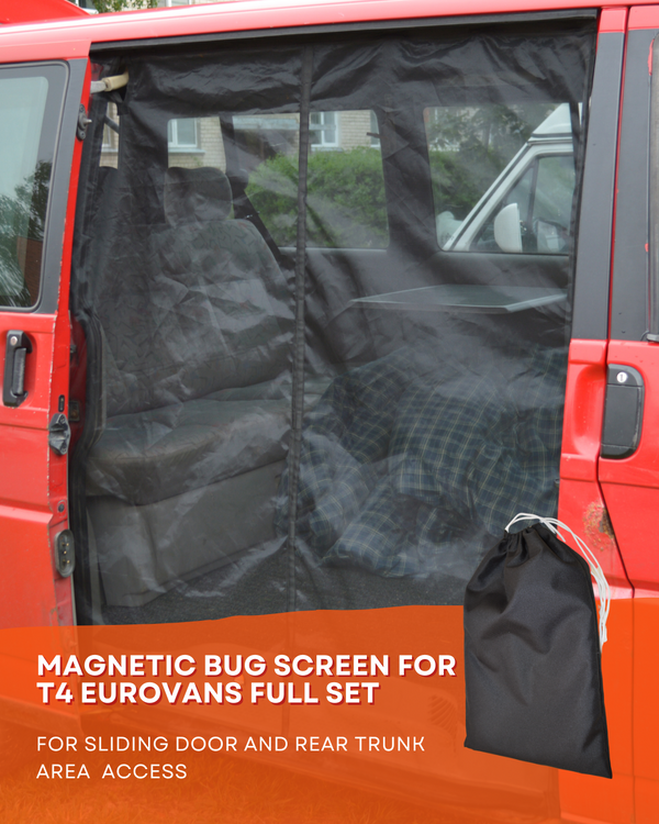 Magnetic Mosquito Net for VW T4 Eurovan Sliding Door BLACK