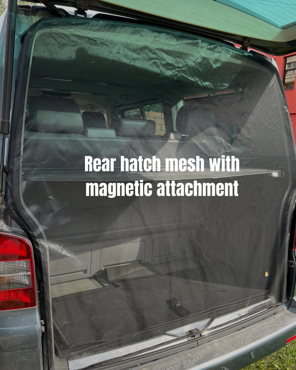 Magnetic Mosquito Net for VW T5 Sliding Door + Rear in BLACK