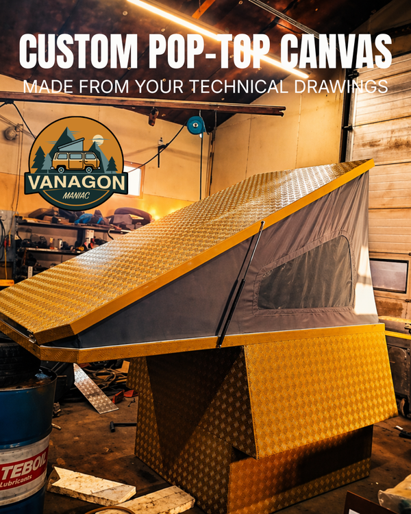 Custom Size Pop-Top Roof Replacement Canvas - Made to Your Technical Drawing