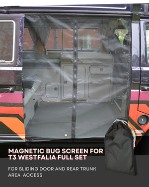Magnetic Bug Screen for VW T3 Westfalia Sliding Door BLACK