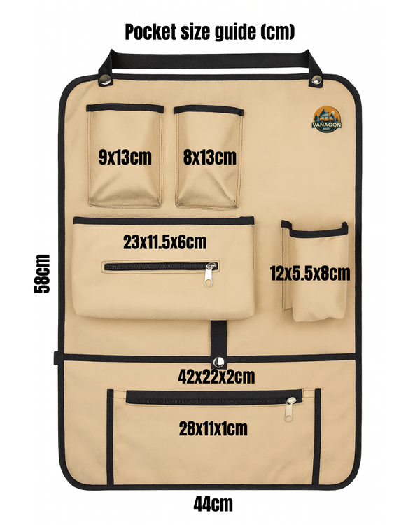 VW T3 / T25 Rear Seat Organizer (Universal Fit) | Multi-Pocket Campervan Storage