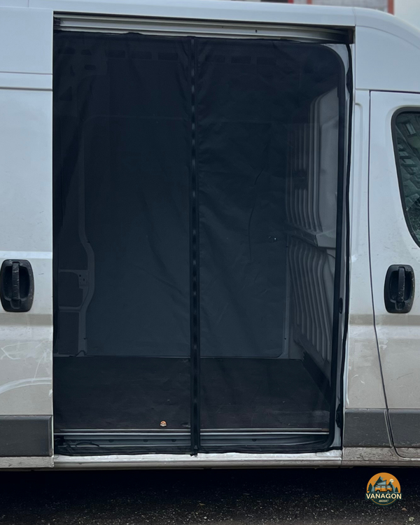 Magnetic Mosquito Net | Compatible with Fiat Ducato / RAM ProMaster / Peugeot Boxer 2022–2026 (Sliding Door + Rear Access) – BLACK