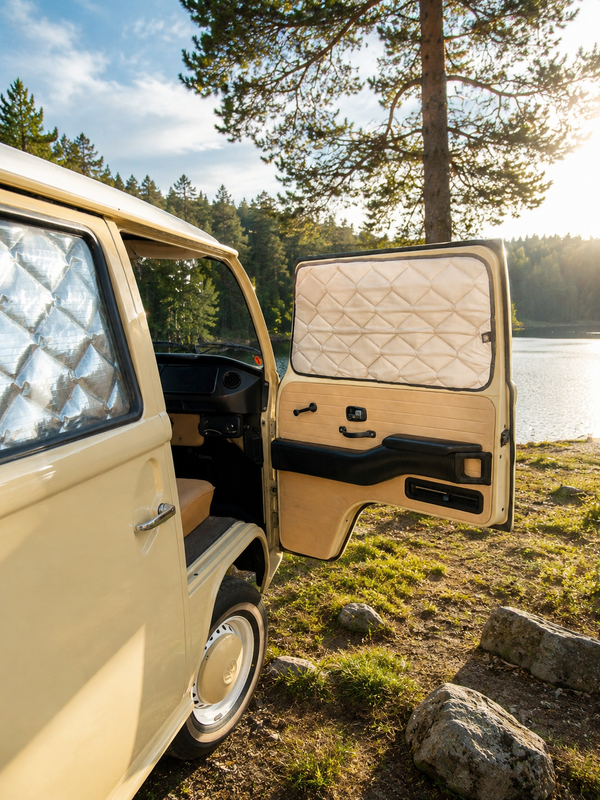 Magnetic Insulation Set for VW T2 Cockpit - Side Windows & Windshield (3 panels)