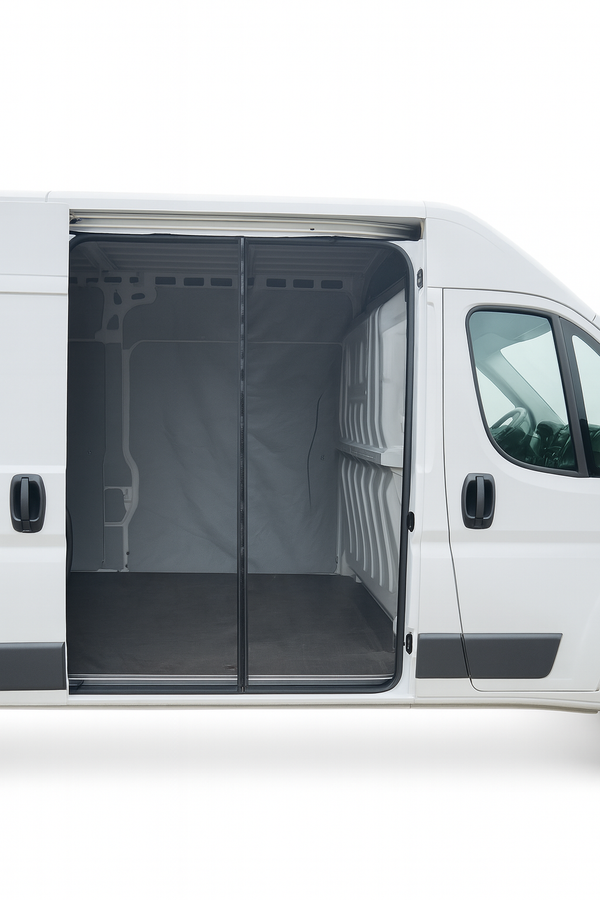 Magnetic Mosquito Net | Compatible with Fiat Ducato / RAM ProMaster / Peugeot Boxer 2022–2026 (Sliding Door + Rear Access) – BLACK