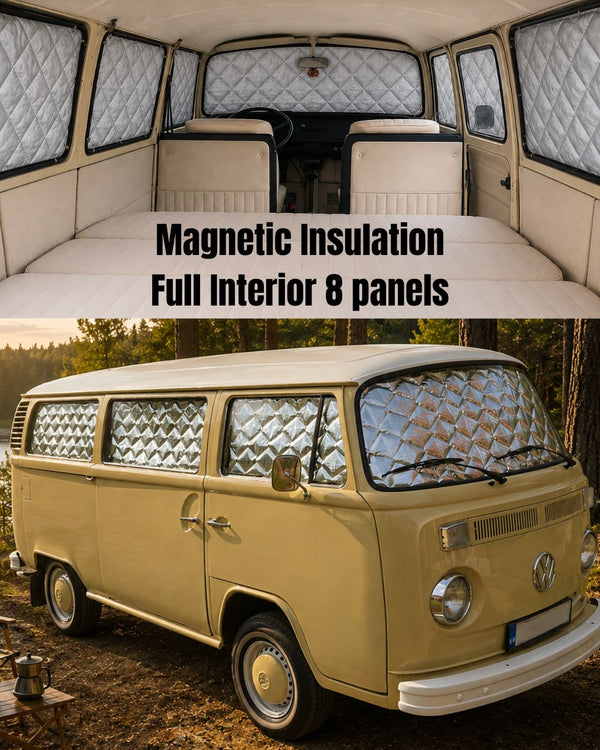 Magnetic Insulation Set for VW T2 Full Interior | Complete 8-panel Thermal Blinds Kit