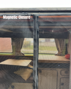 Magnetic Bug Screen for VW T3 Westfalia Sliding Door + Rear in BLACK