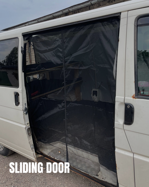 Magnetic Mosquito Net for VW T4 Eurovan Sliding Door + Trunk BLACK - Vanagon Maniac