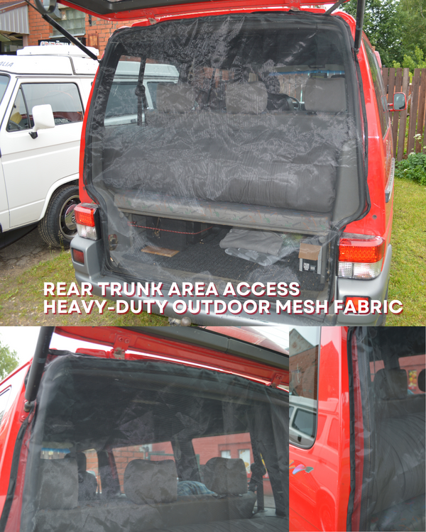 Magnetic Mosquito Net for VW T4 Eurovan Sliding Door + Trunk BLACK - Vanagon Maniac