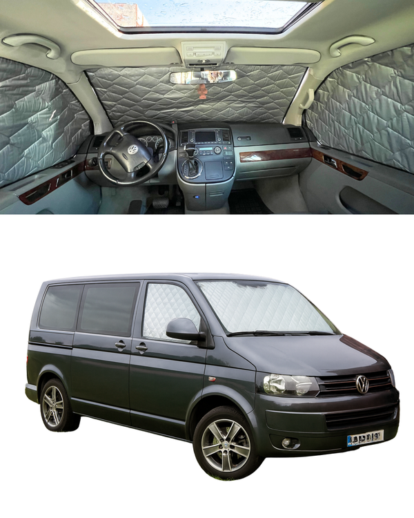 vw t5 thermal window mats sets in grey